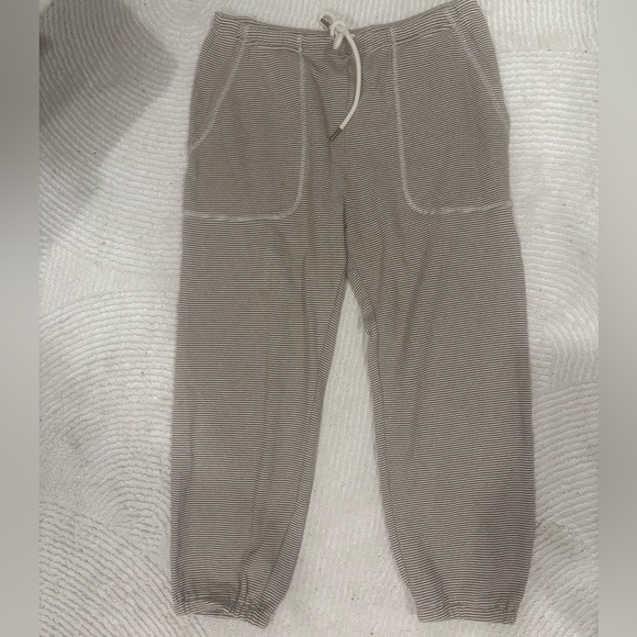 THE GREAT. Pants - THE GREAT. Women Striped Tan Joggers